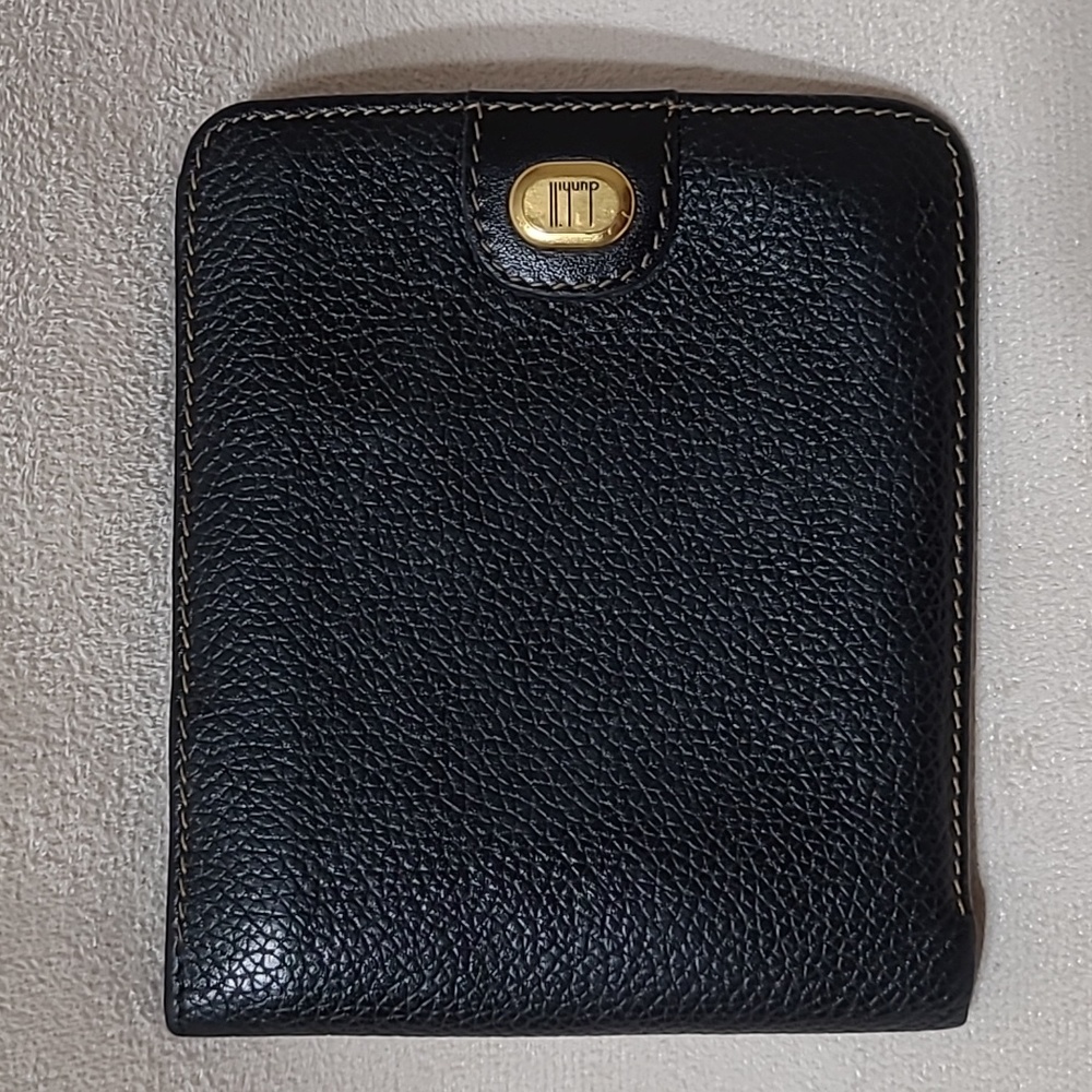 Dunhill black calf skin leather wallet